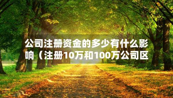 公司注冊資金的多少有什么影響（注冊10萬和100萬公司區(qū)別）