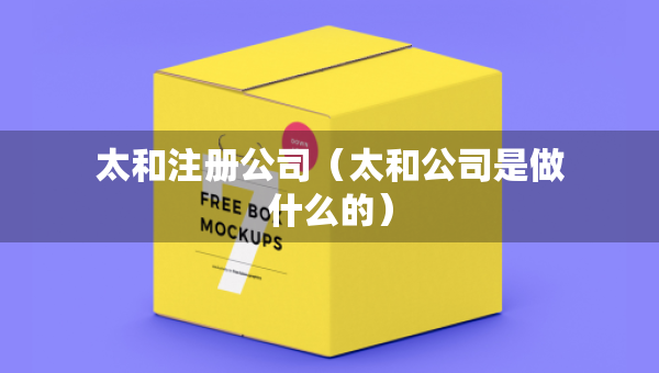 太和注冊公司（太和公司是做什么的）