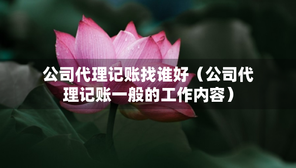 公司代理記賬找誰好（公司代理記賬一般的工作內(nèi)容）