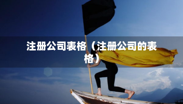 注冊公司表格（注冊公司的表格）