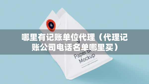 哪里有記賬單位代理（代理記賬公司電話名單哪里買）