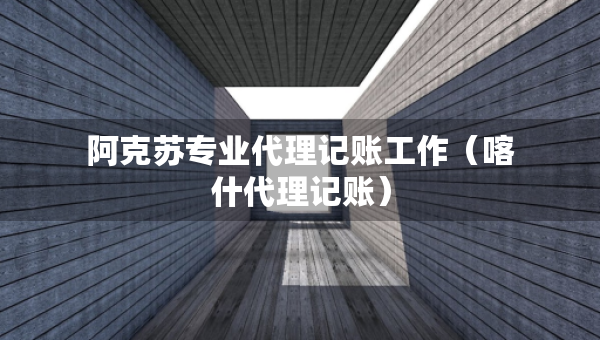 阿克蘇專業(yè)代理記賬工作（喀什代理記賬）