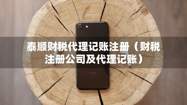 泰順財稅代理記賬注冊（財稅注冊公司及代理記賬）