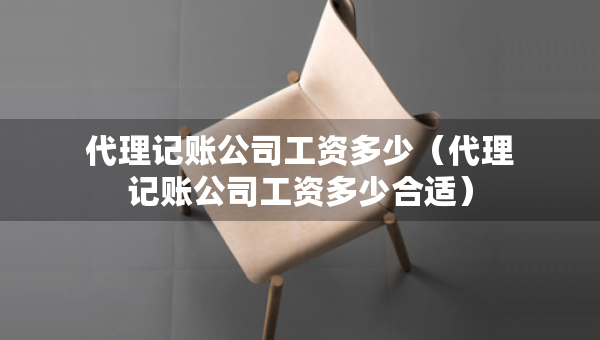 代理記賬公司工資多少（代理記賬公司工資多少合適）