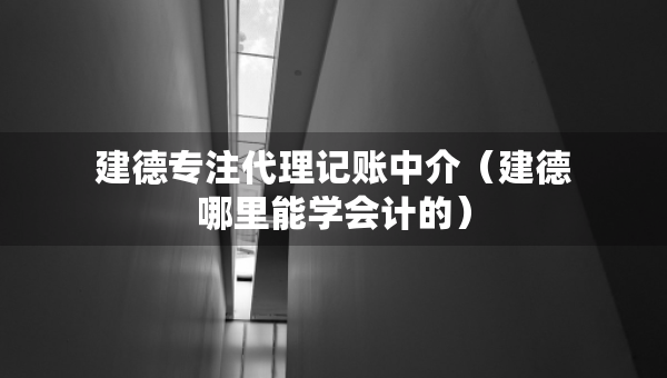 建德專注代理記賬中介（建德哪里能學(xué)會計(jì)的）