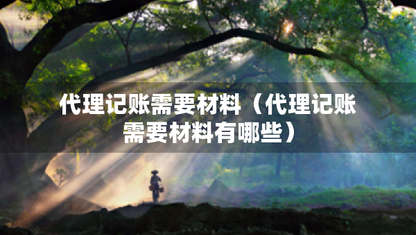 代理記賬需要材料（代理記賬需要材料有哪些）