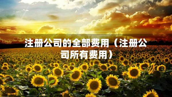 注冊公司的全部費用（注冊公司所有費用）
