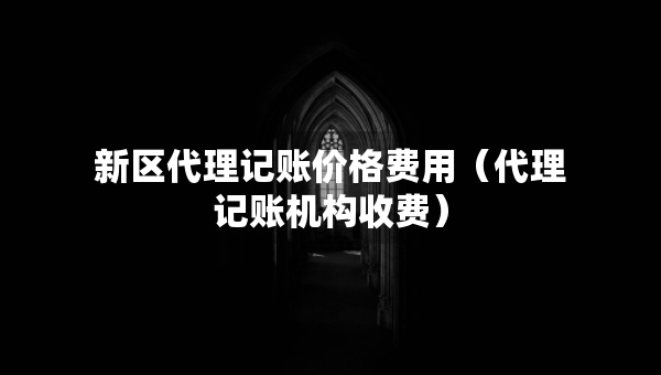 新區(qū)代理記賬價格費用（代理記賬機構(gòu)收費）