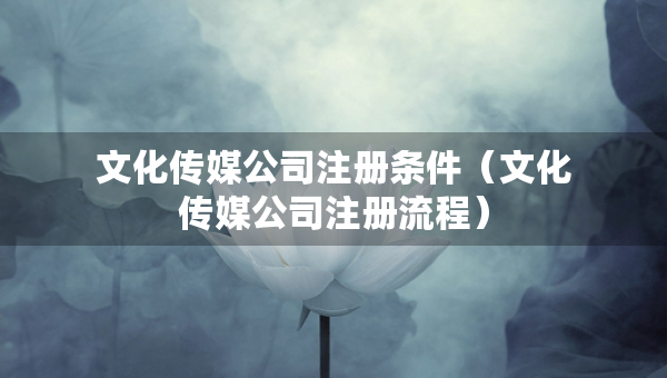 文化傳媒公司注冊條件（文化傳媒公司注冊流程）