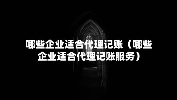 哪些企業(yè)適合代理記賬（哪些企業(yè)適合代理記賬服務）