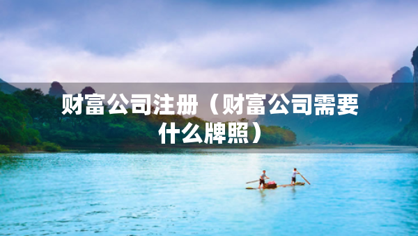 財富公司注冊（財富公司需要什么牌照）
