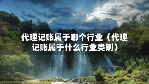 代理記賬屬于哪個行業(yè)（代理記賬屬于什么行業(yè)類別）