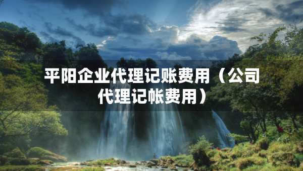 平陽企業(yè)代理記賬費用（公司代理記帳費用）