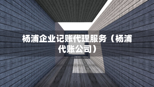楊浦企業(yè)記賬代理服務(wù)（楊浦代賬公司）