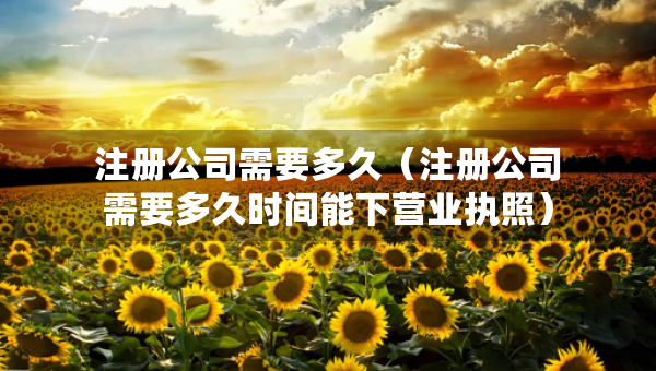 注冊公司需要多久（注冊公司需要多久時間能下營業(yè)執(zhí)照）
