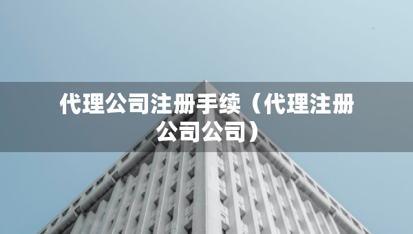 代理公司注冊(cè)手續(xù)（代理注冊(cè)公司公司）