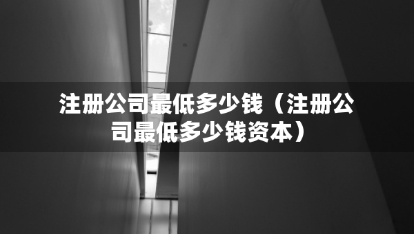 注冊公司最低多少錢（注冊公司最低多少錢資本）