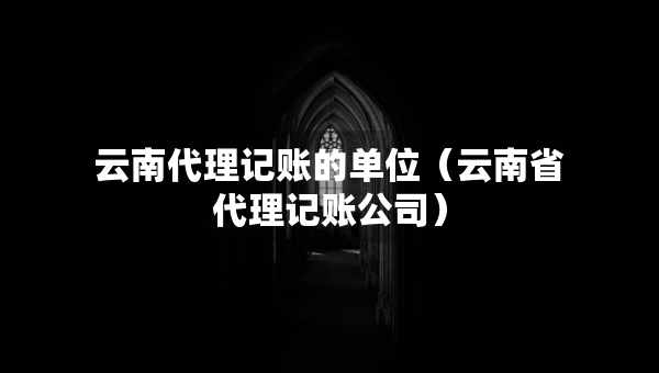 云南代理記賬的單位（云南省代理記賬公司）