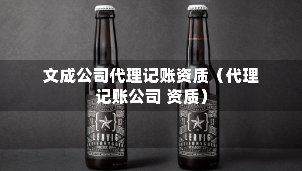 文成公司代理記賬資質(zhì)（代理記賬公司 資質(zhì)）