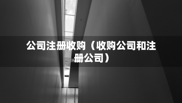 公司注冊(cè)收購（收購公司和注冊(cè)公司）