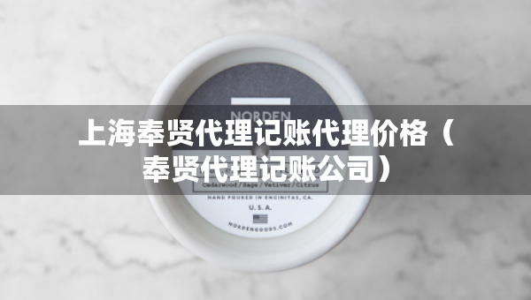 上海奉賢代理記賬代理價(jià)格（奉賢代理記賬公司）