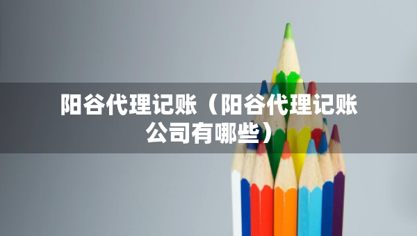 陽谷代理記賬（陽谷代理記賬公司有哪些）