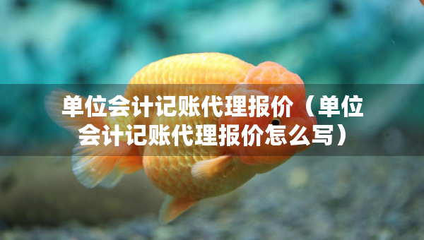單位會(huì)計(jì)記賬代理報(bào)價(jià)（單位會(huì)計(jì)記賬代理報(bào)價(jià)怎么寫）