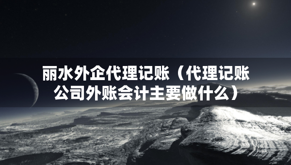 麗水外企代理記賬（代理記賬公司外賬會計主要做什么）