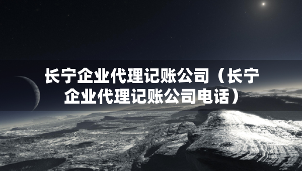 長寧企業(yè)代理記賬公司（長寧企業(yè)代理記賬公司電話）