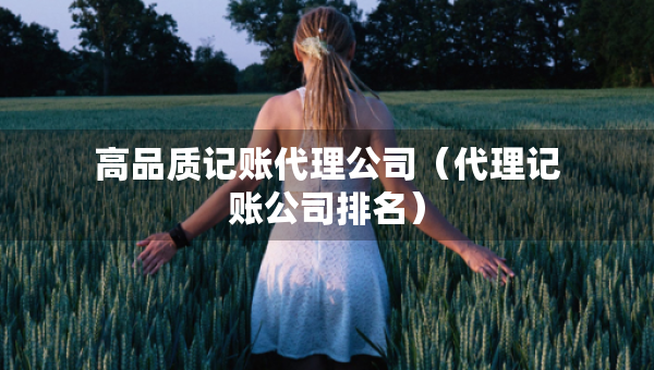 高品質(zhì)記賬代理公司（代理記賬公司排名）