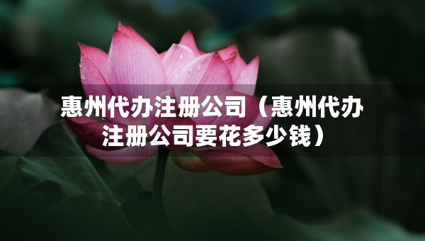 惠州代辦注冊公司（惠州代辦注冊公司要花多少錢）