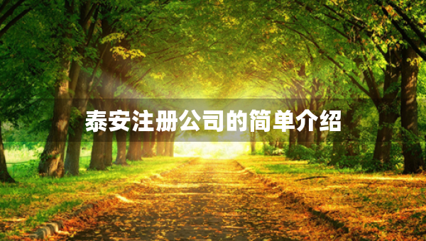 泰安注冊(cè)公司的簡(jiǎn)單介紹