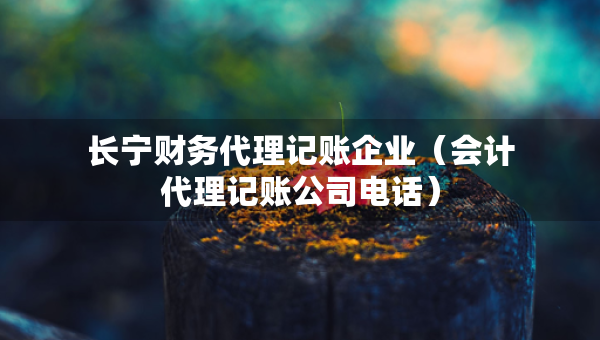 長寧財務代理記賬企業(yè)（會計代理記賬公司電話）