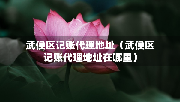 武侯區(qū)記賬代理地址（武侯區(qū)記賬代理地址在哪里）