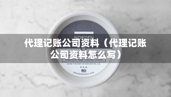 代理記賬公司資料（代理記賬公司資料怎么寫(xiě)）
