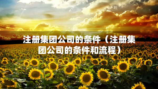 注冊(cè)集團(tuán)公司的條件（注冊(cè)集團(tuán)公司的條件和流程）
