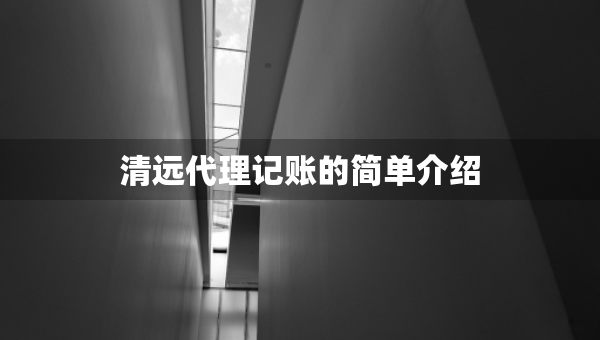 清遠(yuǎn)代理記賬的簡單介紹