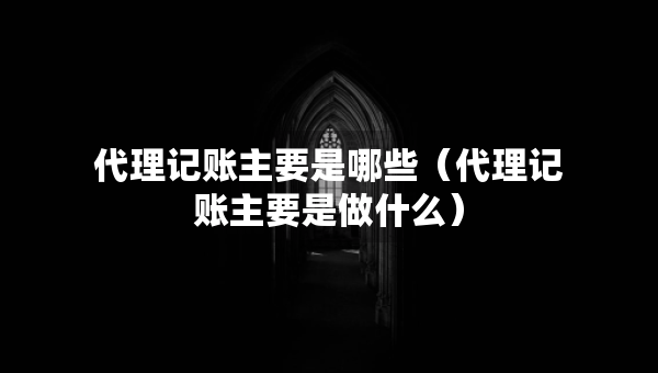 代理記賬主要是哪些（代理記賬主要是做什么）