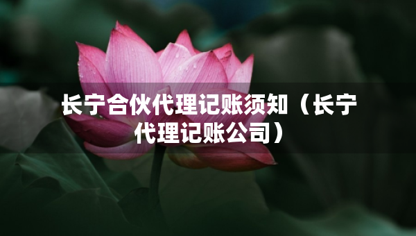 長(zhǎng)寧合伙代理記賬須知（長(zhǎng)寧代理記賬公司）