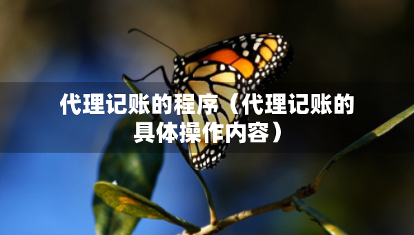 代理記賬的程序（代理記賬的具體操作內(nèi)容）