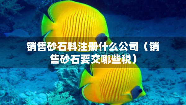 銷售砂石料注冊什么公司（銷售砂石要交哪些稅）