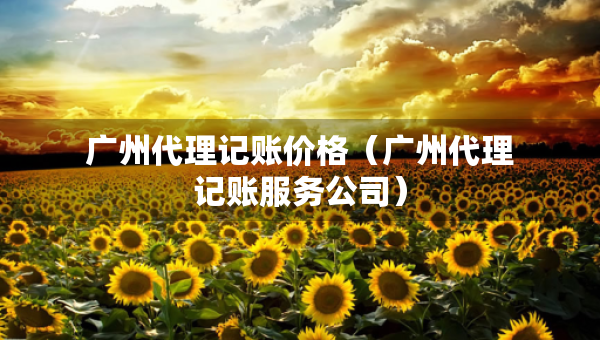 廣州代理記賬價格（廣州代理記賬服務(wù)公司）