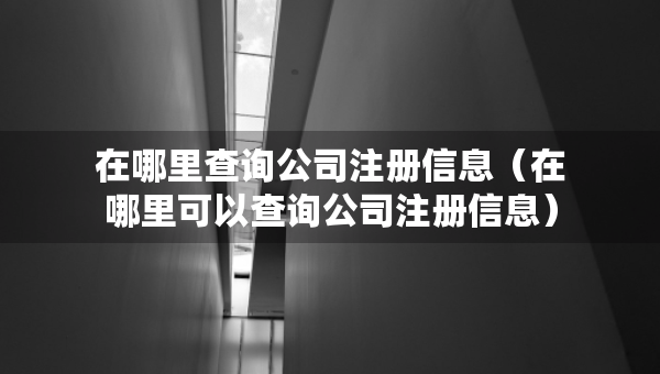 在哪里查詢公司注冊信息（在哪里可以查詢公司注冊信息）