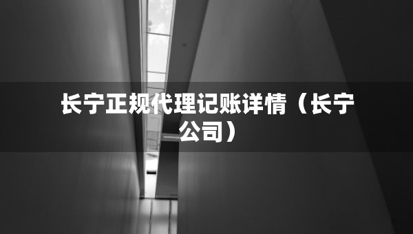長寧正規(guī)代理記賬詳情（長寧公司）
