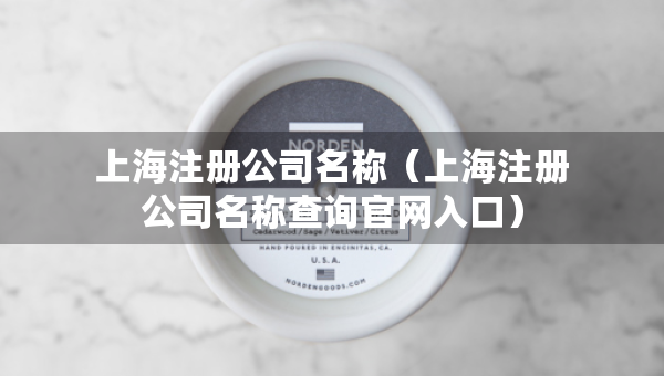 上海注冊(cè)公司名稱（上海注冊(cè)公司名稱查詢官網(wǎng)入口）