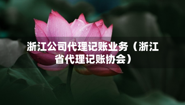 浙江公司代理記賬業(yè)務(wù)（浙江省代理記賬協(xié)會）