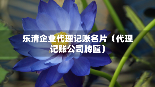 樂清企業(yè)代理記賬名片（代理記賬公司牌匾）