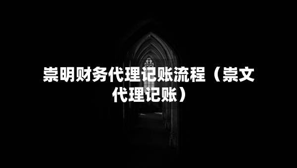 崇明財(cái)務(wù)代理記賬流程（崇文代理記賬）