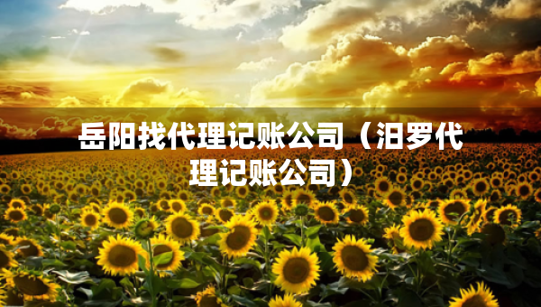 岳陽找代理記賬公司（汨羅代理記賬公司）