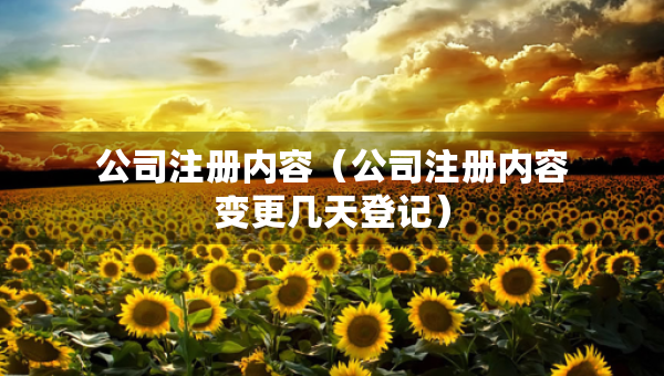 公司注冊內(nèi)容（公司注冊內(nèi)容變更幾天登記）